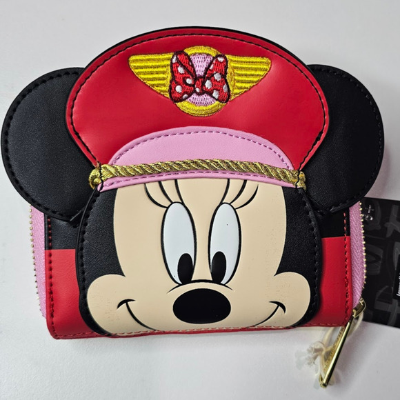 Loungefly Disney Limited Edition (800) Minnie Mouse Pilot Cosplay  Wallet NWT - Picture 1 of 6